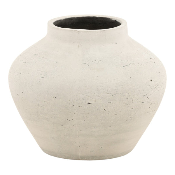 Karina Living Jocasta Vase Antique White - Large Sculptural Cement Accent for Indoor/Outdoor Decor & Planting DOV19273-AQWH-LG