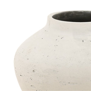 Karina Living Jocasta Vase - Timeless Rustic Cement Decor for Indoor and Outdoor Spaces, Ideal for Dried Florals Antique White DOV19273-AQWH-MD