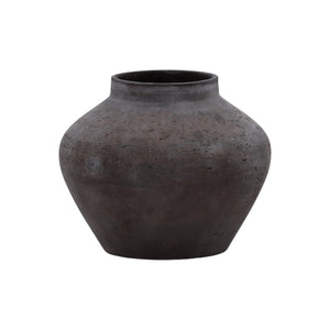 Karina Living Jocasta Vase - Timeless Rustic Cement Decor for Indoor and Outdoor Spaces, Ideal for Dried Florals Brown DOV19273-BRWN-MD