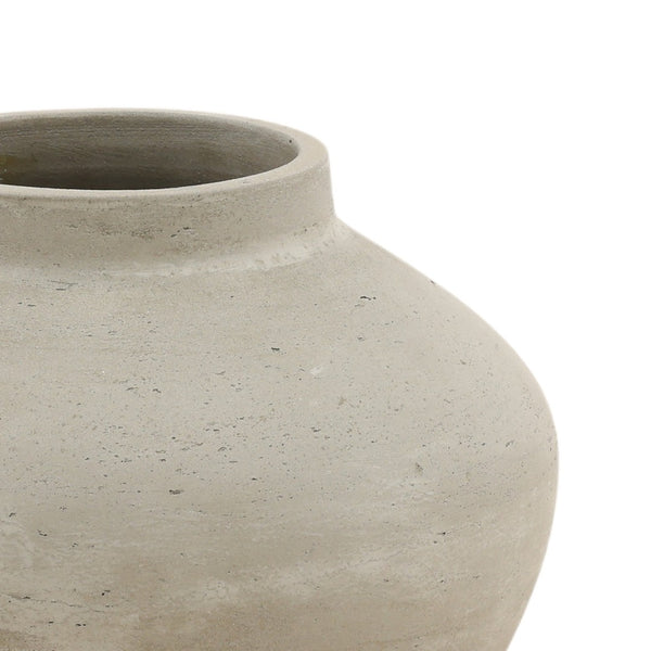 Karina Living Jocasta Vase - Timeless Rustic Cement Decor for Indoor and Outdoor Spaces, Ideal for Dried Florals Natural Grey DOV19273-NATL-MD