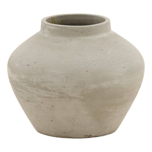 Karina Living Jocasta Vase - Timeless Rustic Cement Decor for Indoor and Outdoor Spaces, Ideal for Dried Florals Natural Grey DOV19273-NATL-MD