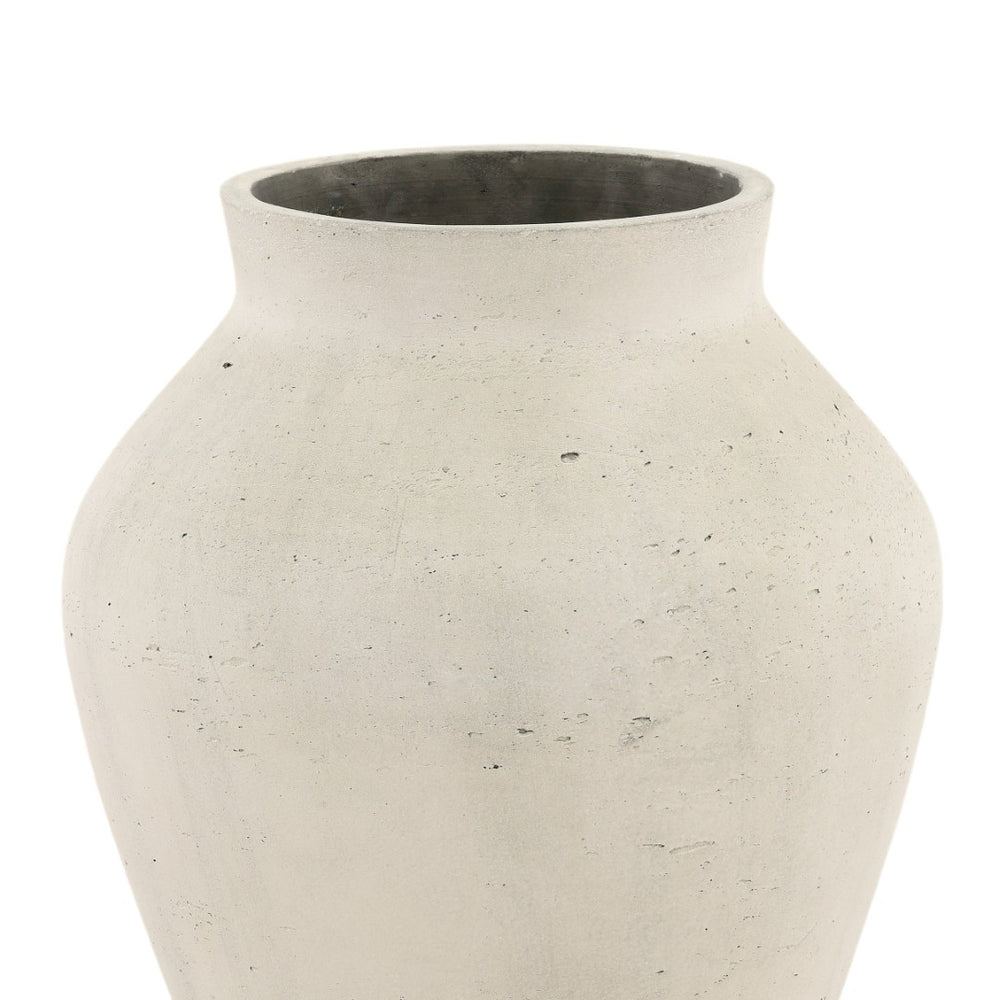 Karina Living Faustus Vase in Antique White – Large Cement Planter for Indoor & Outdoor Décor, Timeless Design DOV19275-AQWH-LG