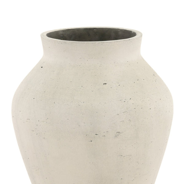 Karina Living Faustus Vase in Antique White – Large Cement Planter for Indoor & Outdoor Décor, Timeless Design DOV19275-AQWH-LG