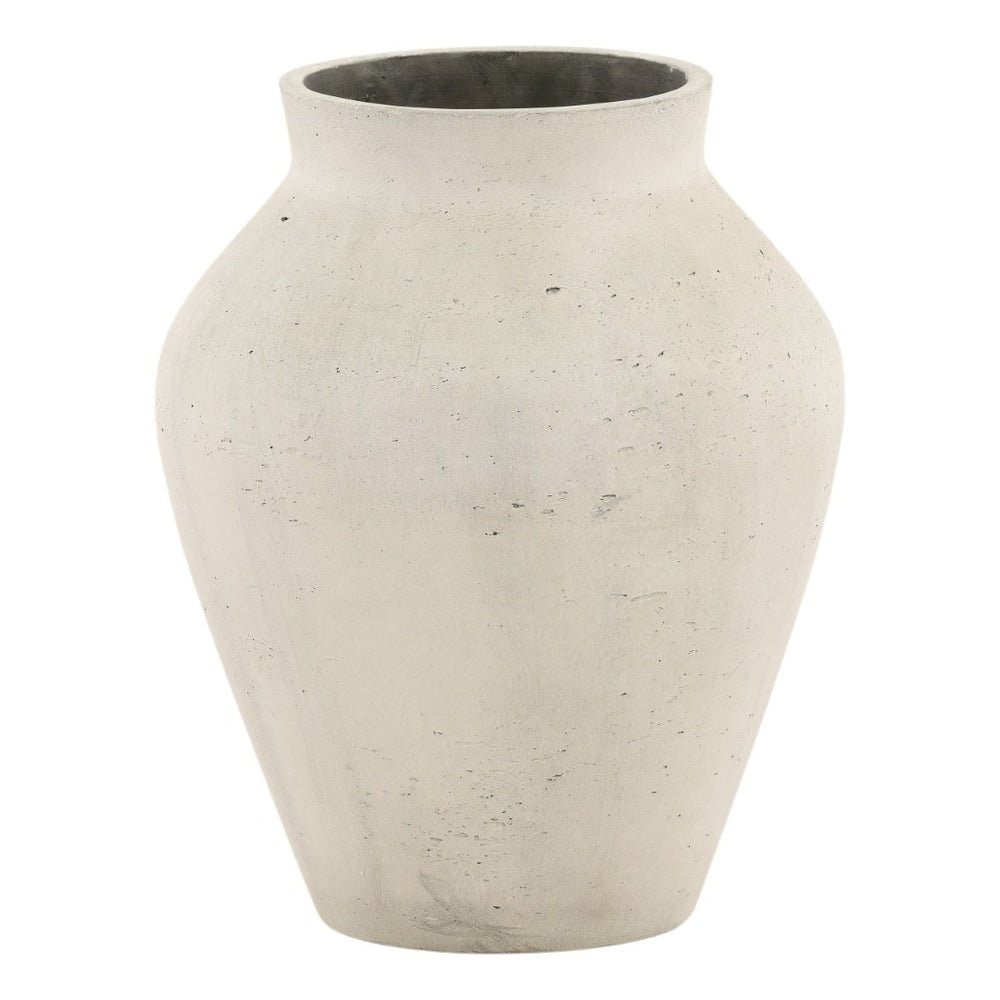 Karina Living Faustus Vase in Antique White – Large Cement Planter for Indoor & Outdoor Décor, Timeless Design DOV19275-AQWH-LG