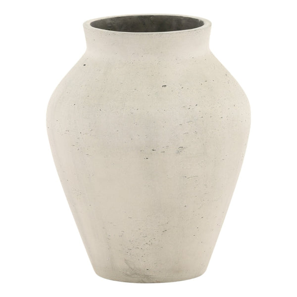 Karina Living Faustus Vase in Antique White – Large Cement Planter for Indoor & Outdoor Décor, Timeless Design DOV19275-AQWH-LG