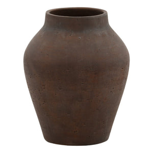 Karina Living Faustus Vase - Medium Brown Cement Art Piece for Indoor & Outdoor Decor, Stylish & Durable Accent DOV19275-BRWN-MD