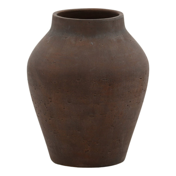 Karina Living Faustus Vase - Medium Brown Cement Art Piece for Indoor & Outdoor Decor, Stylish & Durable Accent DOV19275-BRWN-MD
