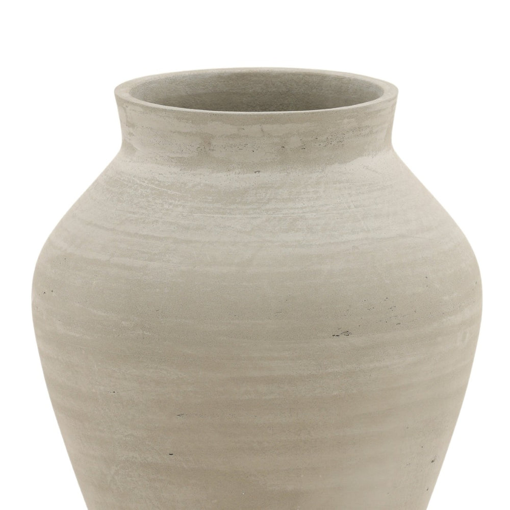 Karina Living Faustus Vase Natural Large - Modern Minimalist Cement Planter for Indoor/Outdoor Decor & Display DOV19275-NATL-LG