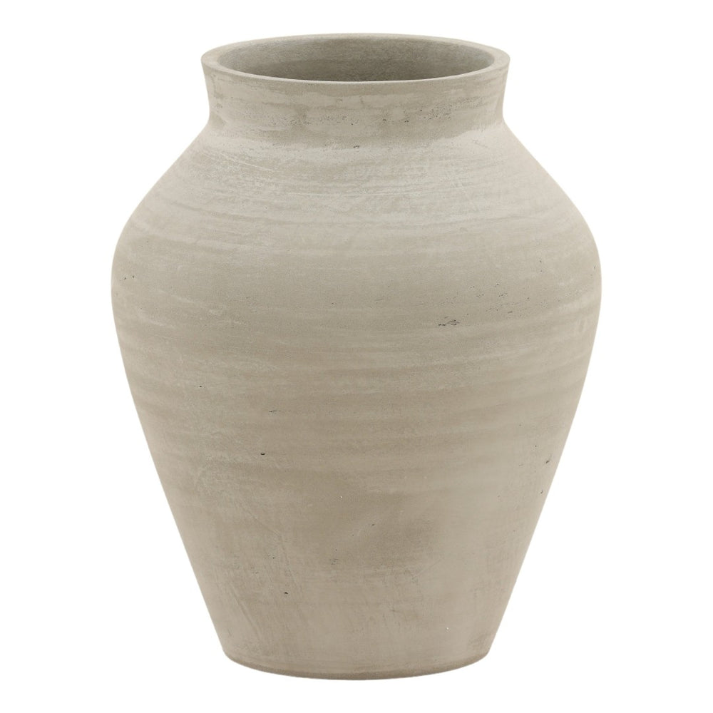 Karina Living Faustus Vase Natural Large - Modern Minimalist Cement Planter for Indoor/Outdoor Decor & Display DOV19275-NATL-LG