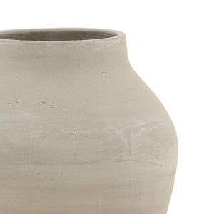 Karina Living Faustus Vase - Hand-Finished Cement Beauty for Modern Spaces, Indoor/Outdoor Use, 11” x 13.4” DOV19275-NATL-MD