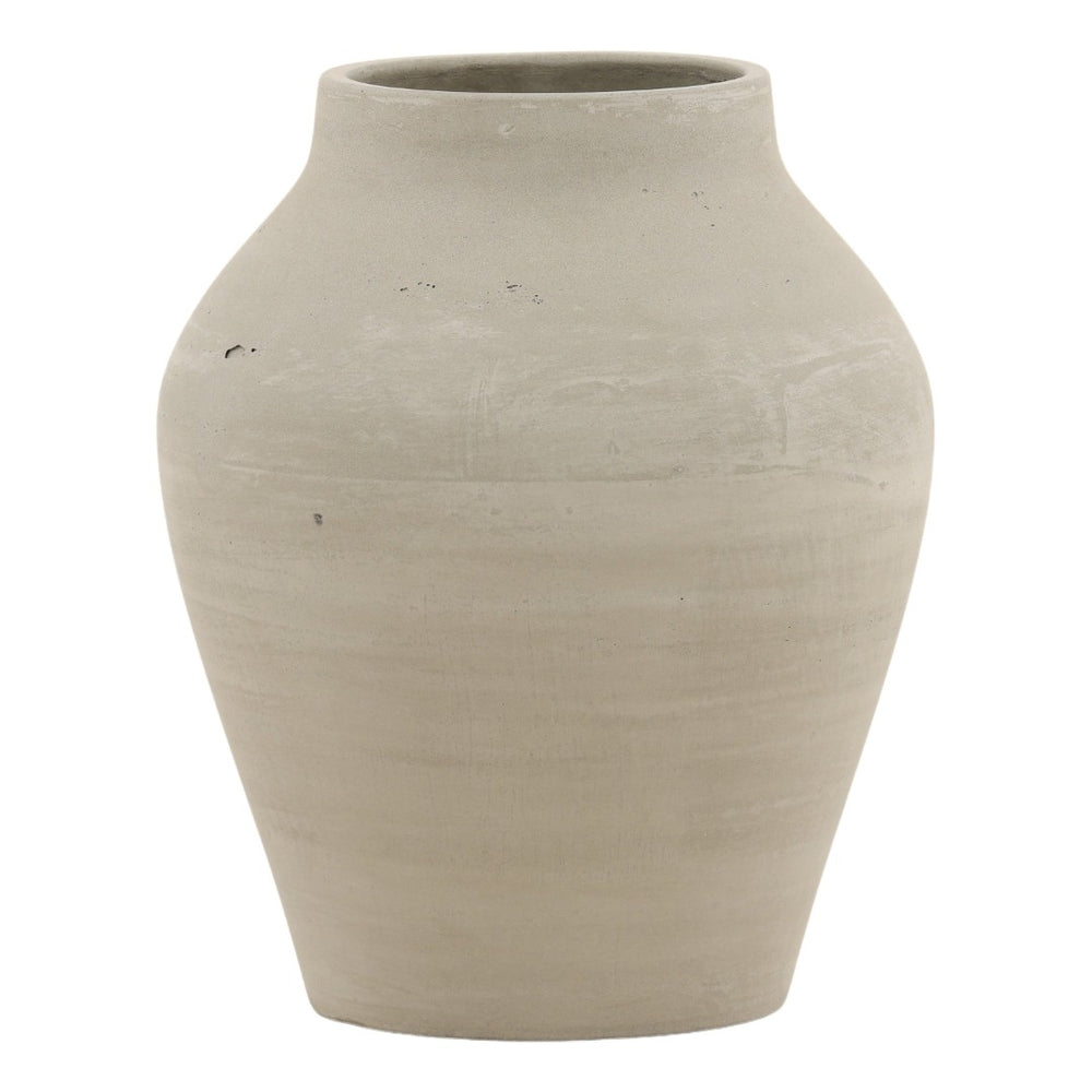 Karina Living Faustus Vase - Hand-Finished Cement Beauty for Modern Spaces, Indoor/Outdoor Use, 11” x 13.4” DOV19275-NATL-MD