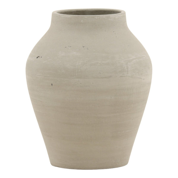 Karina Living Faustus Vase - Hand-Finished Cement Beauty for Modern Spaces, Indoor/Outdoor Use, 11” x 13.4” DOV19275-NATL-MD