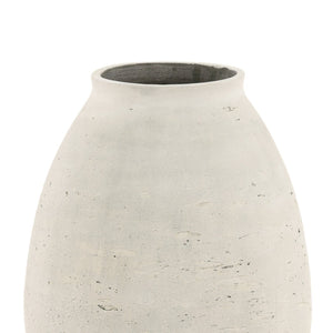 Karina Living Charon Vase - Timeless Elegance for Indoor and Outdoor Spaces, Sculptural Cement Design for Florals Antique White DOV19276-AQWH-LG