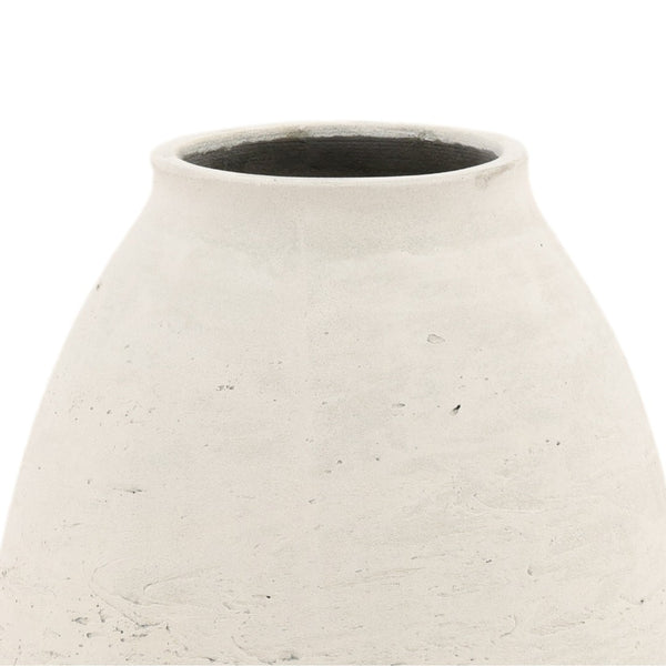 Karina Living Charon Vase - Stylish Sculptural Cement Design for Indoor and Outdoor Decor, Effortless Elegance Antique White DOV19276-AQWH-MD