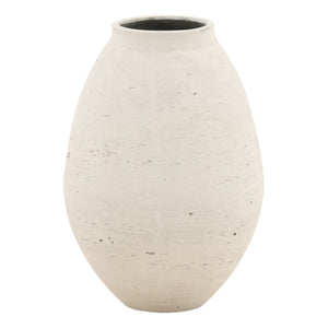 Karina Living Charon Vase - Stylish Sculptural Cement Design for Indoor and Outdoor Decor, Effortless Elegance Antique White DOV19276-AQWH-MD