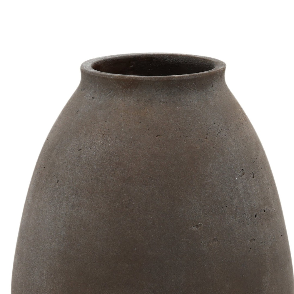 Karina Living Charon Vase - Stylish Sculptural Cement Design for Indoor and Outdoor Decor, Effortless Elegance Brown DOV19276-BRWN-MD