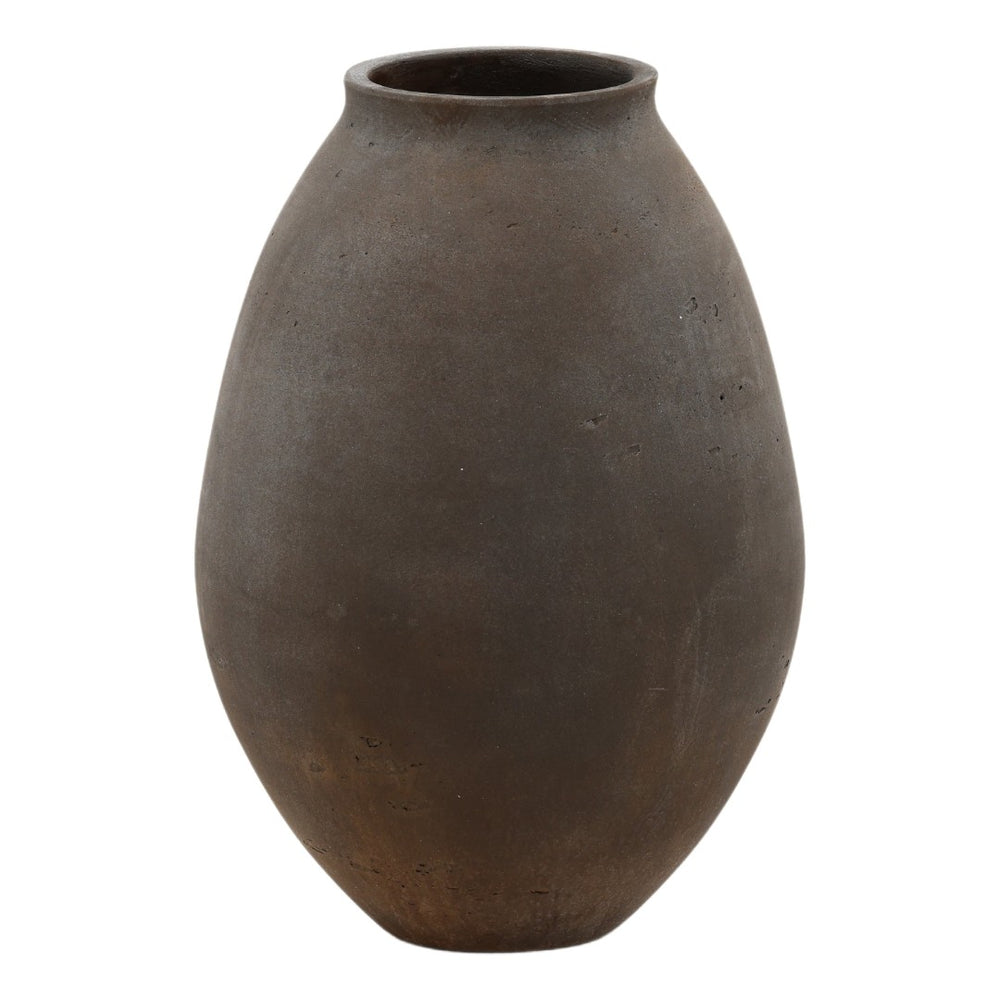 Karina Living Charon Vase - Stylish Sculptural Cement Design for Indoor and Outdoor Decor, Effortless Elegance Brown DOV19276-BRWN-MD