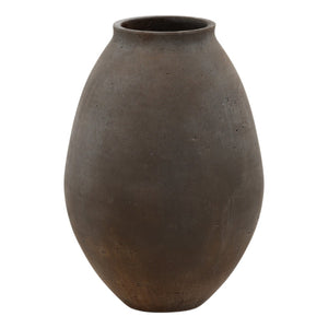 Karina Living Charon Vase - Stylish Sculptural Cement Design for Indoor and Outdoor Decor, Effortless Elegance Brown DOV19276-BRWN-MD