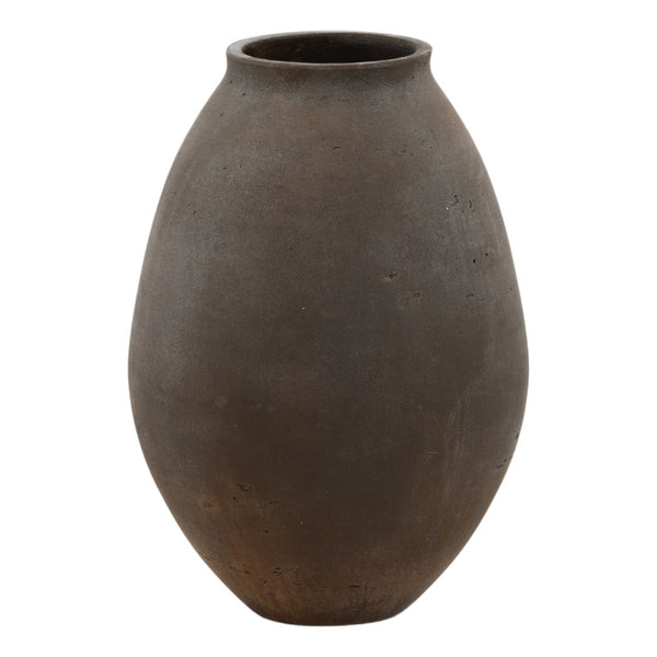 Karina Living Charon Vase - Stylish Sculptural Cement Design for Indoor and Outdoor Decor, Effortless Elegance Brown DOV19276-BRWN-MD
