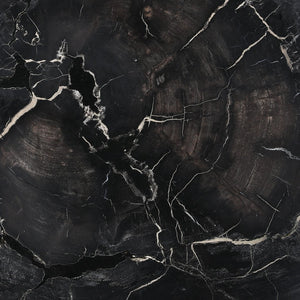 Karina Living Darnell Coffee Table - Unique Natural Petrified Wood & Sleek Black Metal Base for Modern Spaces DOV22030-NABK-SM