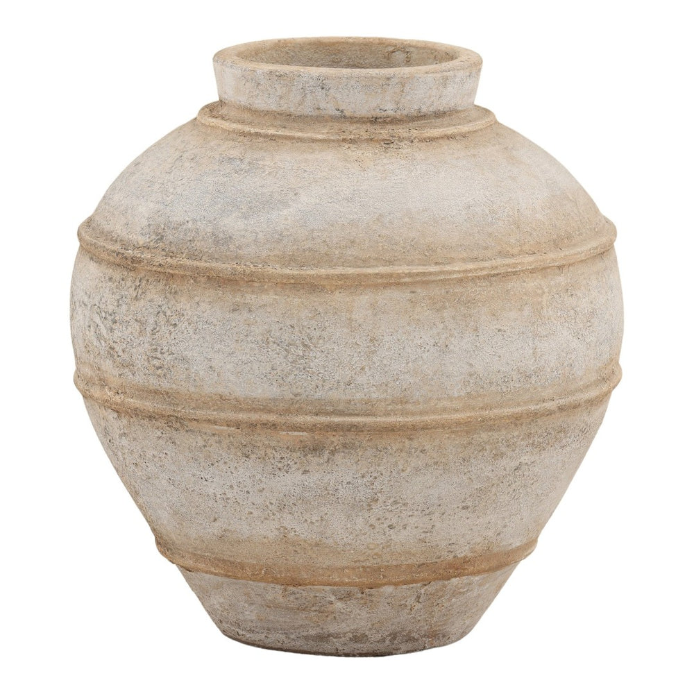 Karina Living Luciano Vase - Hand-Finished Terracotta Accent for Natural Home Décor, Unique Artisan Design Piece DOV22048-NATL