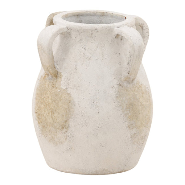 Karina Living Merritt Vase - Handcrafted Terracotta with Ivory Glaze, Unique Accent for Any Home Décor Style DOV22050-IVRY