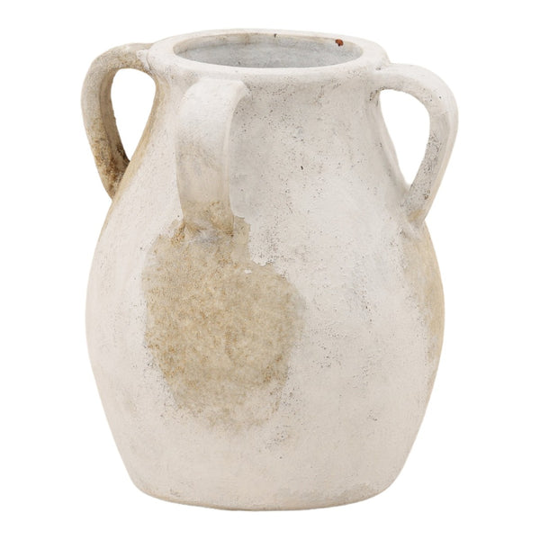 Karina Living Merritt Vase - Handcrafted Terracotta with Ivory Glaze, Unique Accent for Any Home Décor Style DOV22050-IVRY