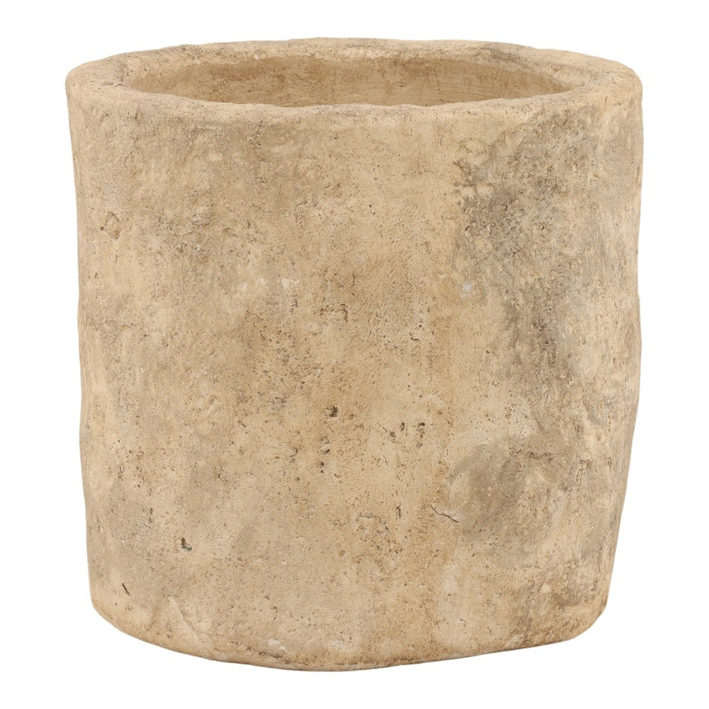 Karina Living Edgar Planter - Modern Rustic Cement Design for Indoor & Outdoor Use, Perfect for Houseplants & Décor DOV22056-BRWN