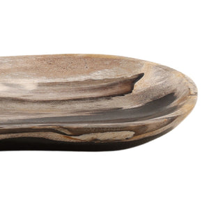 Karina Living Emsworth Tray - Handcrafted Petrified Wood Catchall with Matte Black Finish for Stylish Organization DOV22066-BLCK