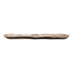 Karina Living Emsworth Tray - Handcrafted Petrified Wood Catchall with Matte Black Finish for Stylish Organization DOV22066-BLCK