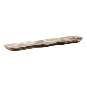 Karina Living Emsworth Tray - Handcrafted Petrified Wood Catchall with Matte Black Finish for Stylish Organization DOV22066-BLCK