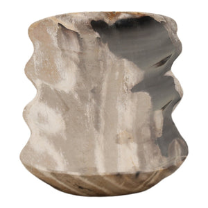 Karina Living Emsworth Tray - Handcrafted Petrified Wood Catchall with Matte Black Finish for Stylish Organization DOV22066-BLCK