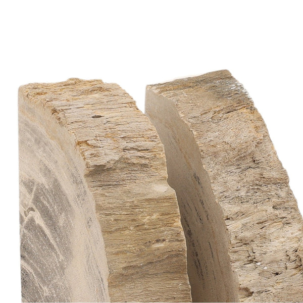 Karina Living Pedroso Natural Petrified Wood Bookend Set of 2 – Unique, Elegant, and Stylish Home Décor Accent DOV22067-NATL