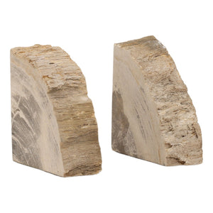 Karina Living Pedroso Natural Petrified Wood Bookend Set of 2 – Unique, Elegant, and Stylish Home Décor Accent DOV22067-NATL