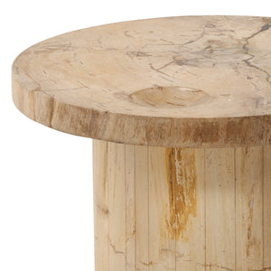 Karina Living Brittany Large Natural Coffee Table - Handcrafted Petrified Wood with Unique Character & Style DOV22068-NATL-LG