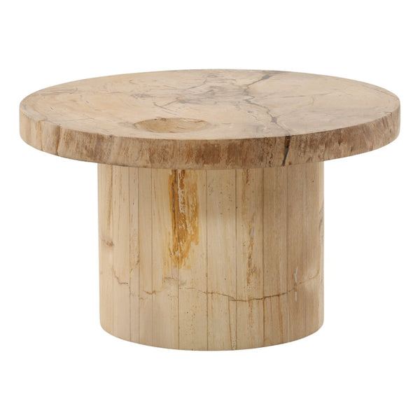 Karina Living Brittany Large Natural Coffee Table - Handcrafted Petrified Wood with Unique Character & Style DOV22068-NATL-LG