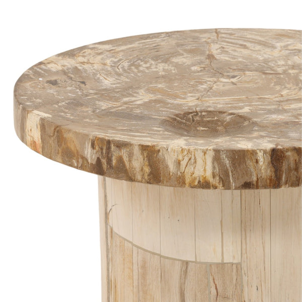 Karina Living Brittany Coffee Table - Handcrafted Petrified Wood with Natural Finish for Unique Rustic Elegance DOV22068-NATL-SM