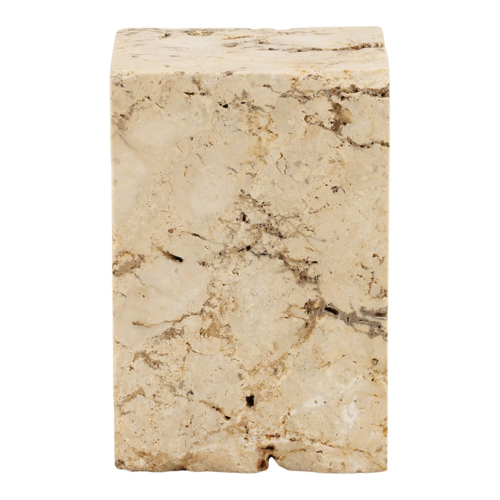 Karina Living Stone Stool - Elegant Natural Marble Accent Table for Indoor and Outdoor Use, Versatile & Durable DOV22070-NATL