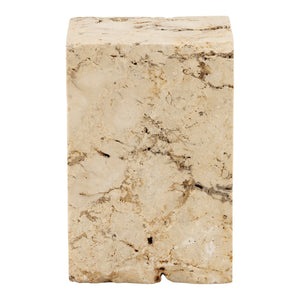 Karina Living Stone Stool - Elegant Natural Marble Accent Table for Indoor and Outdoor Use, Versatile & Durable DOV22070-NATL