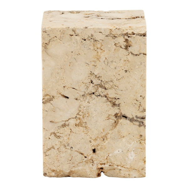 Karina Living Stone Stool - Elegant Natural Marble Accent Table for Indoor and Outdoor Use, Versatile & Durable DOV22070-NATL