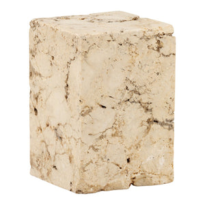 Karina Living Stone Stool - Elegant Natural Marble Accent Table for Indoor and Outdoor Use, Versatile & Durable DOV22070-NATL