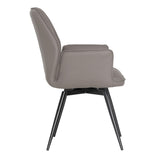 Dovetail Nesbit Dining Chair PU Leather and Iron - Grey and Black
