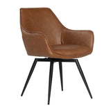 Karina Living Dining Chair PU Leather and Iron - Antique Brown and Black