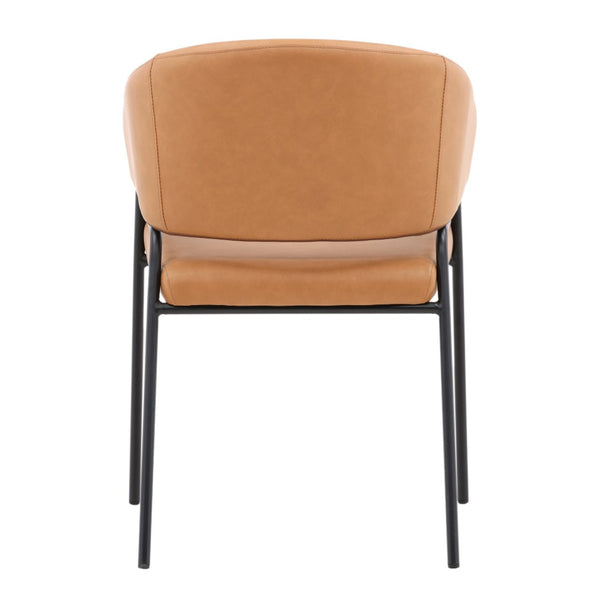 Karina Living Cathey Dining Chair Set of 2 - Stylish Camel Faux Leather with Durable Steel Frame for Modern Spaces DOV23014-CAML