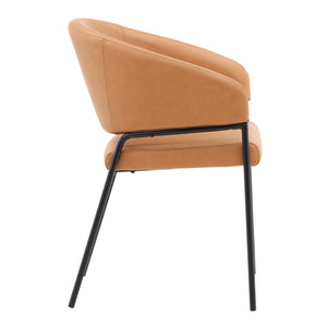 Karina Living Cathey Dining Chair Set of 2 - Stylish Camel Faux Leather with Durable Steel Frame for Modern Spaces DOV23014-CAML