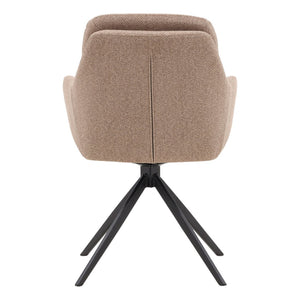Karina Living Ravena Dining Chair Set of 2 - Stylish Sand Upholstered Swivel Chairs for Modern Living Spaces DOV23015-SAND