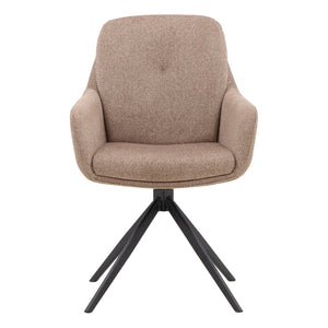 Karina Living Ravena Dining Chair Set of 2 - Stylish Sand Upholstered Swivel Chairs for Modern Living Spaces DOV23015-SAND