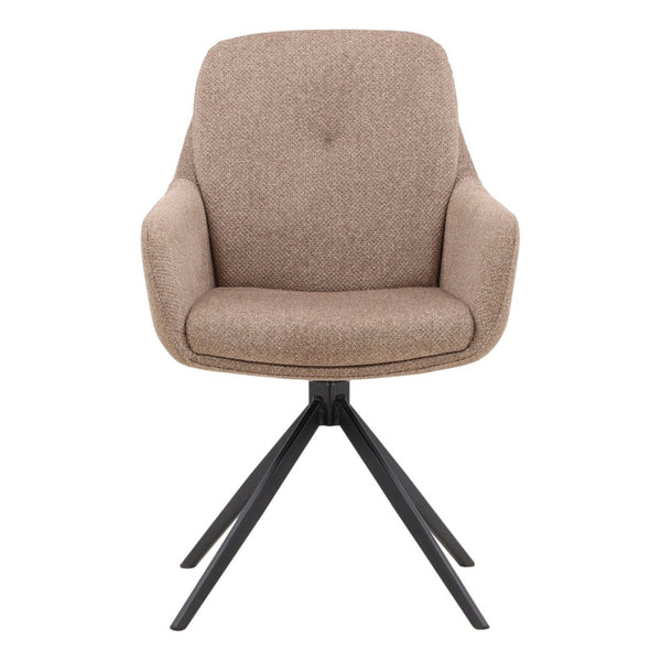 Karina Living Ravena Dining Chair Set of 2 - Stylish Sand Upholstered Swivel Chairs for Modern Living Spaces DOV23015-SAND