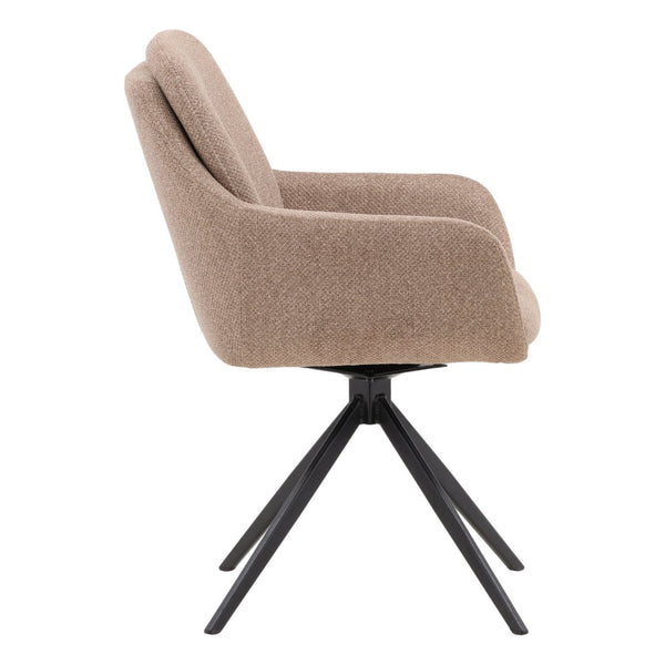 Karina Living Ravena Dining Chair Set of 2 - Stylish Sand Upholstered Swivel Chairs for Modern Living Spaces DOV23015-SAND