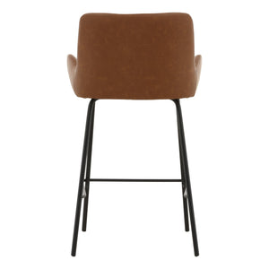 Karina Living Zamar Modern Farmhouse Counter Stool Set of 2 in Saddle Finish - Stylish, Durable, Easy-Care Design DOV23023-SDDL